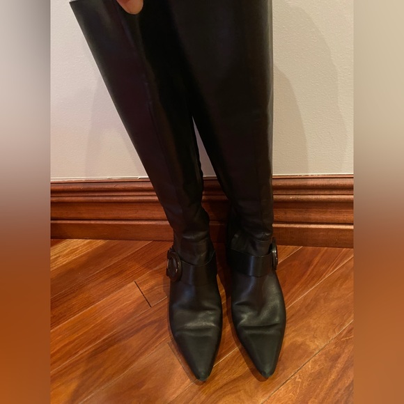 Salvatore Ferragamo Kitten Heels Knee High Boots with nice detail buckle - Picture 2 of 6